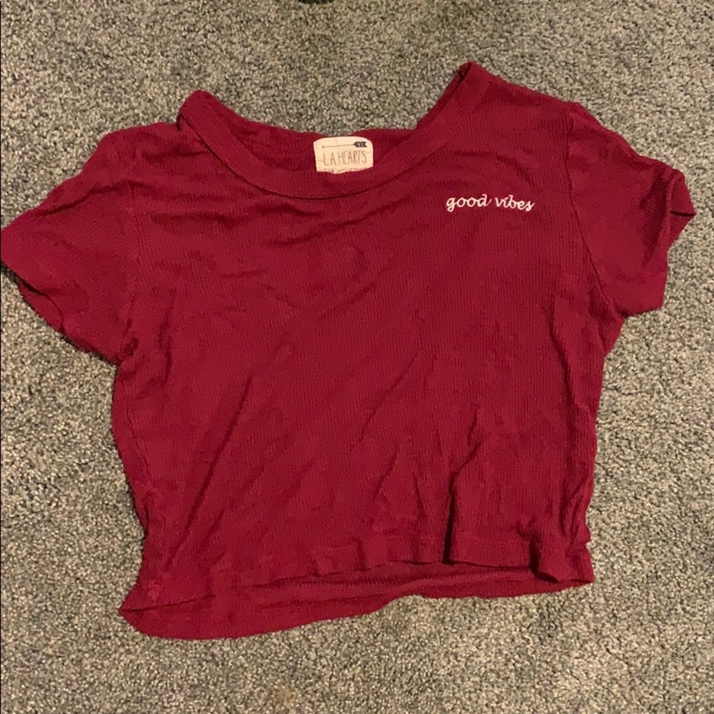 maroon good vibes shirt